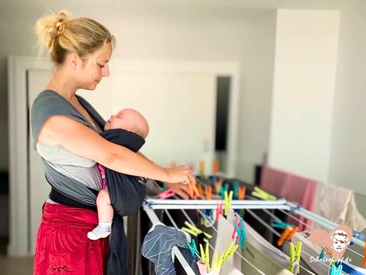 Babytrage Manduca Twist Erfahrungen Wäsche abhängen